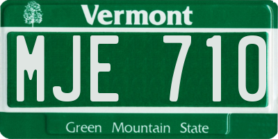 VT license plate MJE710