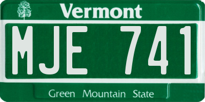 VT license plate MJE741