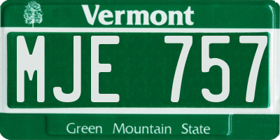 VT license plate MJE757