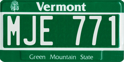 VT license plate MJE771