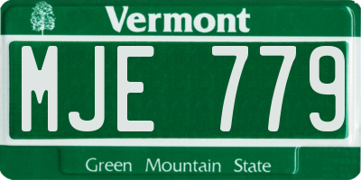 VT license plate MJE779