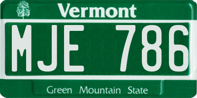 VT license plate MJE786