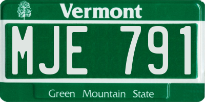 VT license plate MJE791
