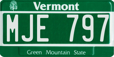 VT license plate MJE797