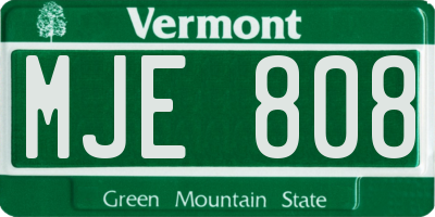 VT license plate MJE808