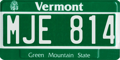 VT license plate MJE814