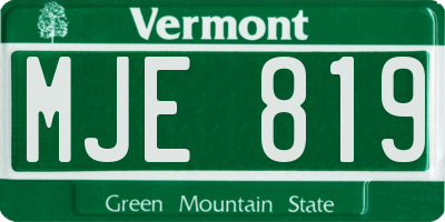 VT license plate MJE819