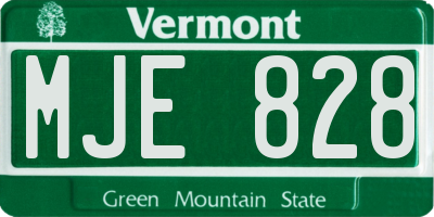 VT license plate MJE828