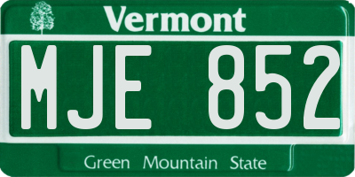 VT license plate MJE852