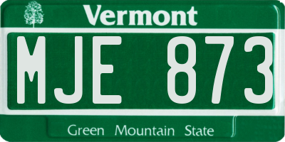 VT license plate MJE873