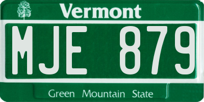 VT license plate MJE879