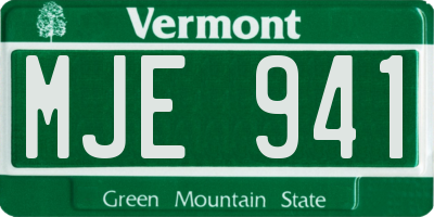 VT license plate MJE941