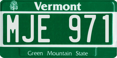 VT license plate MJE971