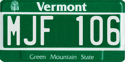 VT license plate MJF106