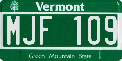VT license plate MJF109