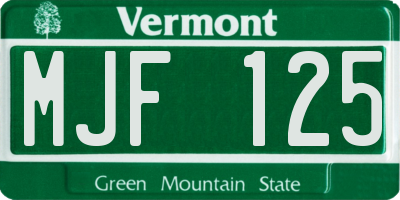 VT license plate MJF125