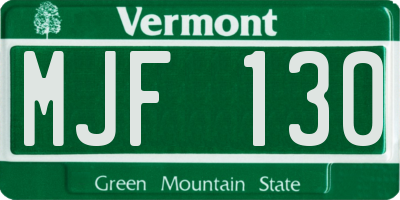 VT license plate MJF130
