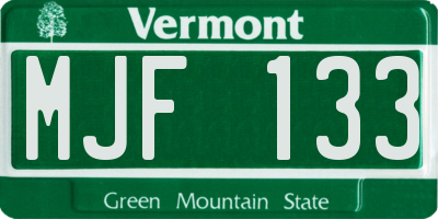 VT license plate MJF133