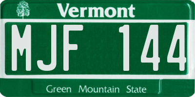 VT license plate MJF144
