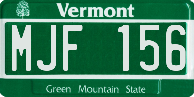 VT license plate MJF156