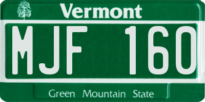 VT license plate MJF160