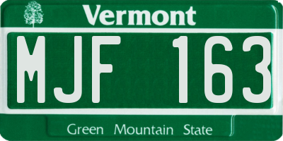 VT license plate MJF163
