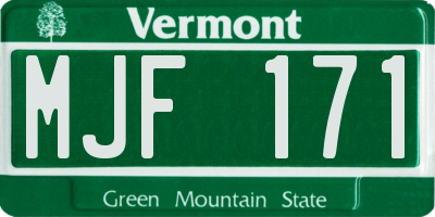 VT license plate MJF171