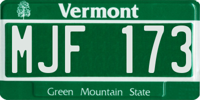 VT license plate MJF173