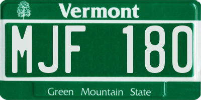 VT license plate MJF180