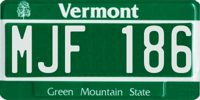 VT license plate MJF186