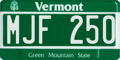 VT license plate MJF250