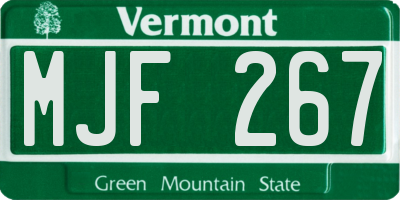VT license plate MJF267