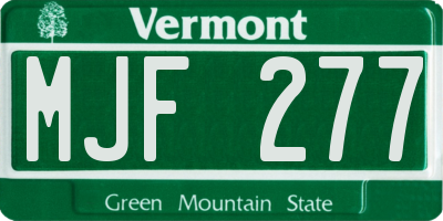 VT license plate MJF277