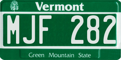 VT license plate MJF282