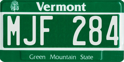 VT license plate MJF284