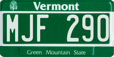 VT license plate MJF290