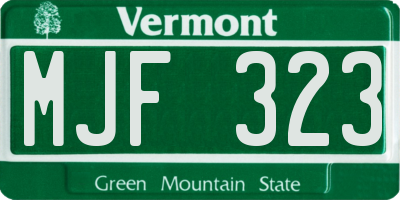 VT license plate MJF323
