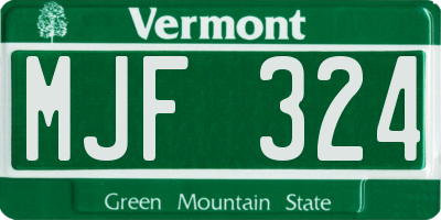 VT license plate MJF324
