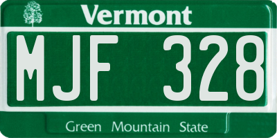 VT license plate MJF328