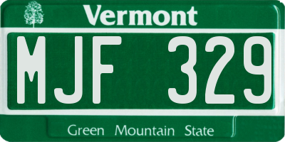 VT license plate MJF329