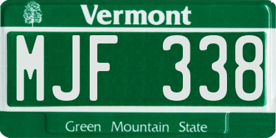 VT license plate MJF338