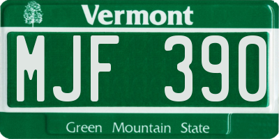 VT license plate MJF390