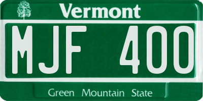 VT license plate MJF400