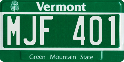 VT license plate MJF401