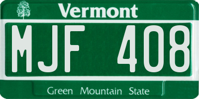 VT license plate MJF408