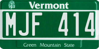 VT license plate MJF414