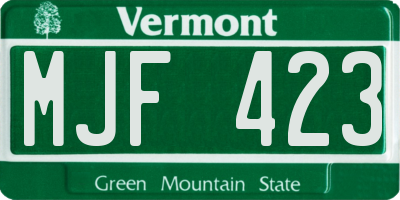 VT license plate MJF423