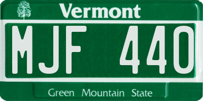 VT license plate MJF440