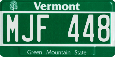 VT license plate MJF448