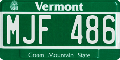 VT license plate MJF486